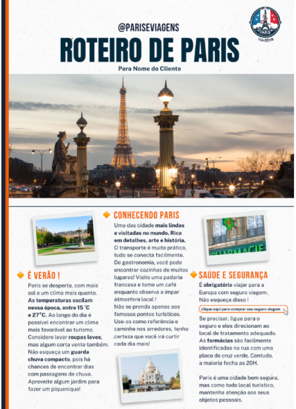 roteiro de Paris